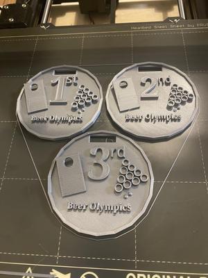 Beer Olympics Medals 1st, 2nd, 3rd