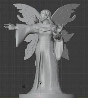 Fairy Female Wizard with Raven Familiar