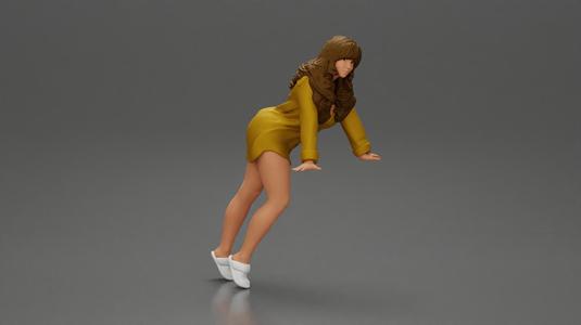 Stylish Woman in long shirt Striking a Dynamic Pose