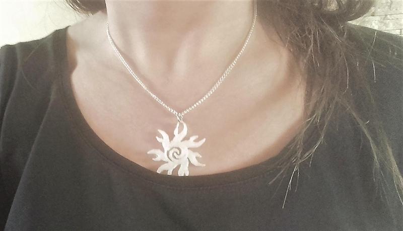 Sun earring and pendant