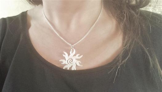 Sun earring and pendant