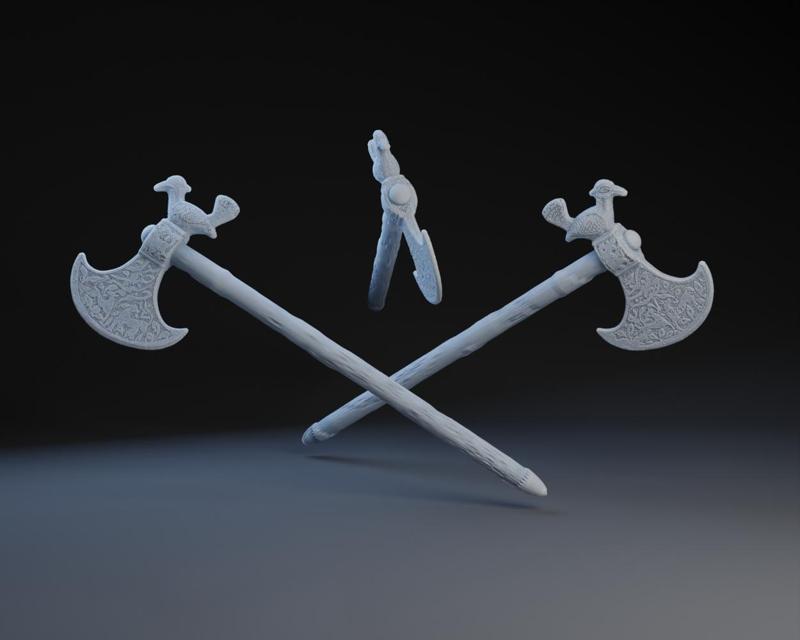 Decorative Axe with Bird on It.
