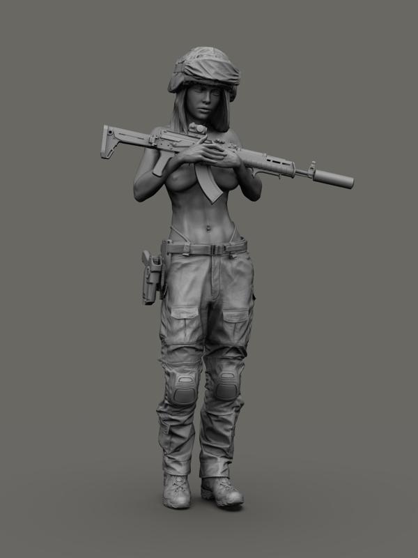 Ukrainian female sexy soldier