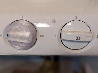 knob for kitchen hood (6mm) - liesituulettimen väännin