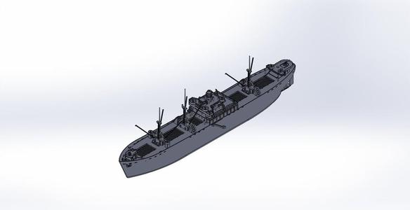 WWII Liberty ship 1:108 scale (updated '22)