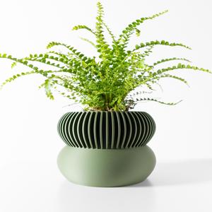 The Elomi Planter Pot with Drainage Tray & Stand: Modern and Unique Home Decor for Plants and Succulents  | STL File
