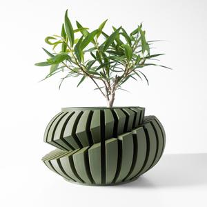 The Luxira Planter Pot with Drainage Tray & Stand: Modern and Unique Home Decor for Plants and Succulents  | STL File