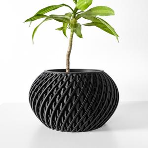 The Kio Planter Pot with Drainage Tray & Stand Included: Modern and Unique Home Decor for Plants and Succulents  | STL File