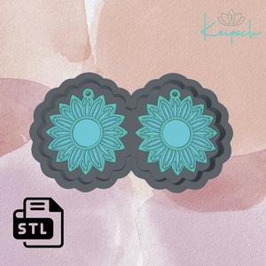 FLOWER EARRINGS MASTER MOLD FOR SILICONE MOLD CASTING