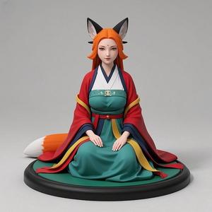 2025 COLORFUL Fox Spirit Woman in Pu Song Ling Style, magic, dragon, fantasy, wood, gnome, gorgon, warrior, wild, fox, monster, cat, dog, fair, witch, werewolf, horror, beast, gothic, troll