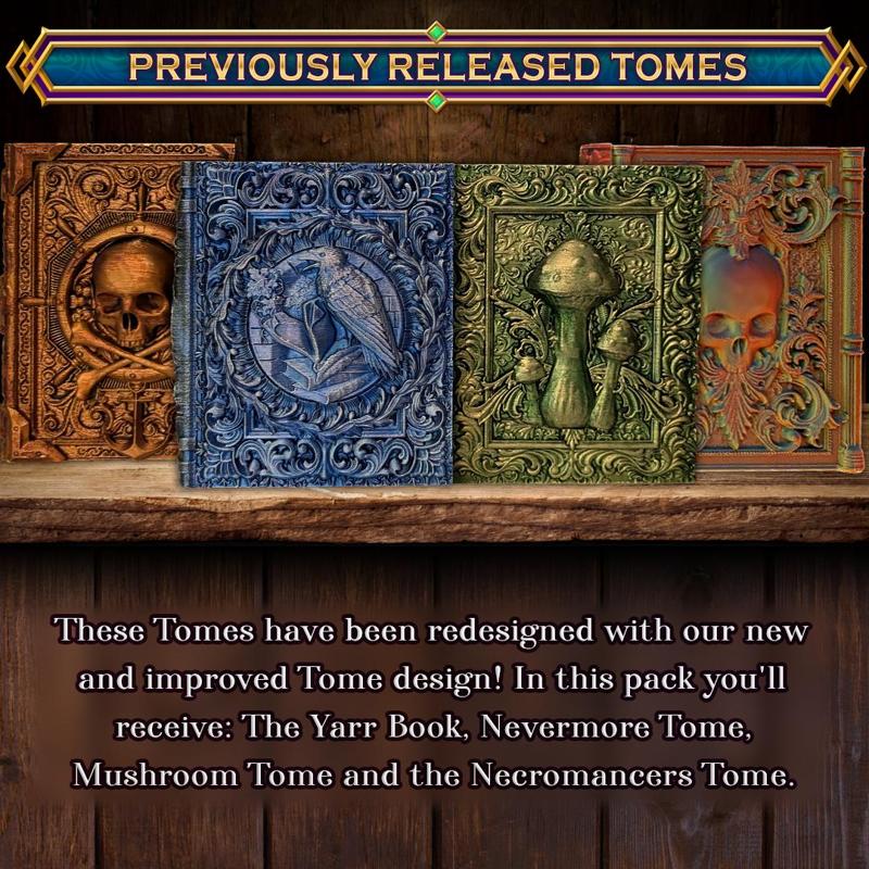Past Tomes - 4 Pack: Yarr Book, Mushroom, Necromancer &  Nevermore Tomes