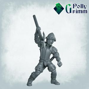 Fantasy and historic miniatures for tabletop games. Imperial Humans. Men at arms, spear-man