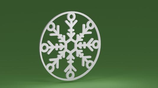 Snowflake 09 inside a bauble (Christmas tree ornament)