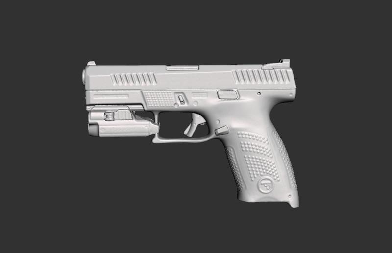 Cz P10 C Olight PL Mini Real Size Scan 3d Gun Mold