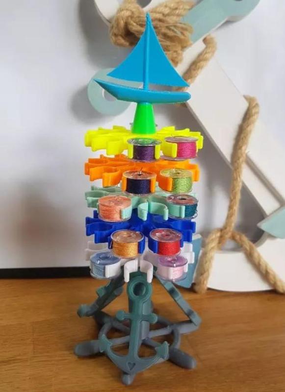 Spulenturm für Näh-oder Stickmaschinenunterspulen