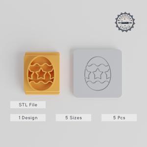 Easter Stamp Tile Set, 5 Motif Sizes, Egg Ornaments for Clay, Cookies, Fondant & Soft Materials PRODUCT_2241