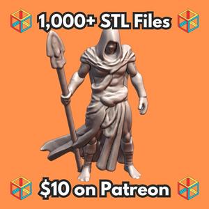 28mm DND Sentinel Magical Spearman Figure for DND Battles MineeForm FDM 3D Print STL File