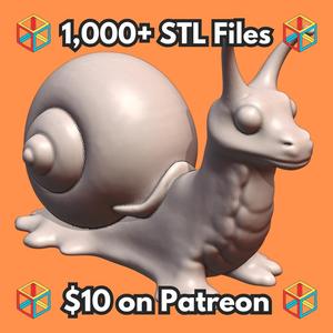 28mm DND Enchanted Snail Fantasy Miniature MineeForm FDM 3D Print STL File