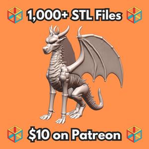 28mm DND Fantasy Mini Fearsome Undead Dragon Figurine MineeForm FDM 3D Print STL File