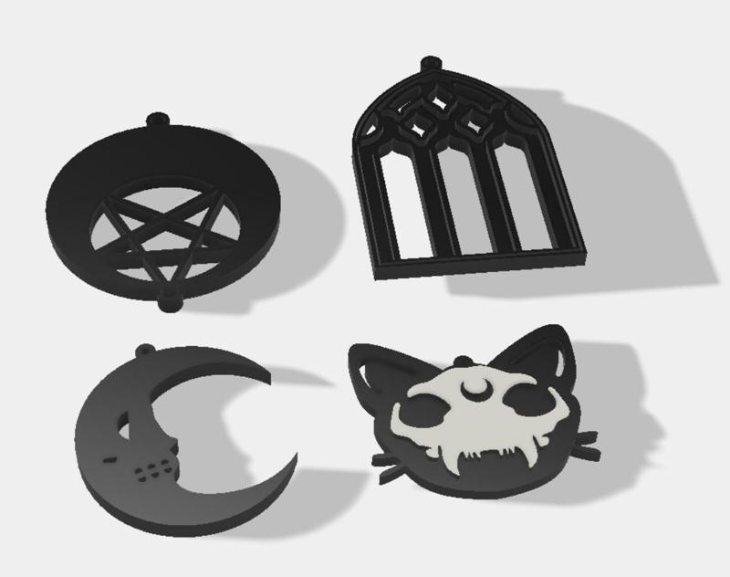 EARRINGS ROCK GOTHIC METAL PACK 4 models (Pack number 2)