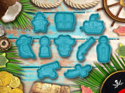 Pirates theme cookie cutter / stamp