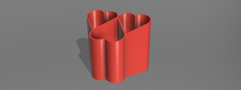 Triple Heart Vase/Pencil Holder