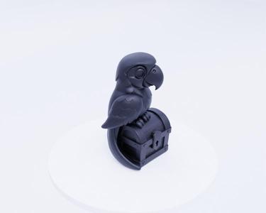 Cute Parrot on Treasure Chest - Adventurous Avian