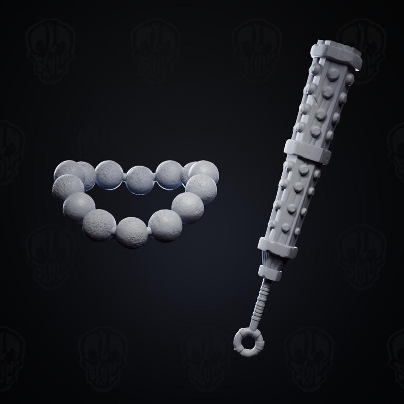 Kanabou and prayer beads for Oni custom kit