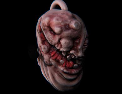 Severed zombie head keychain