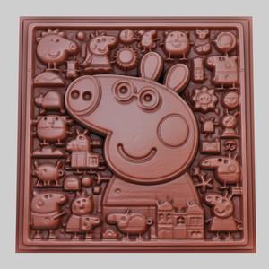 Peppa Pig 3d printer relief medallion obj stl