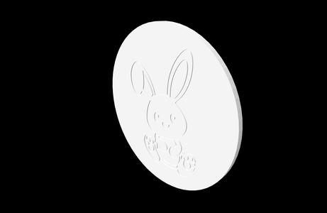 Farm Animals - Sitting Bunny - Round Coaster