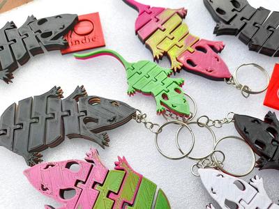 Articulated Flexi Rat Mouse Keychain