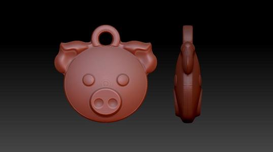 DOUBLE-SIDED Q VERSION  ZODIAC ANIMAL HEAD   12 Pig