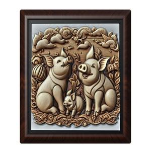pig animal wall art relief wall decor