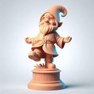 1054 Fairy Tale Gnome - Color Full-Body Figurine on Base, magic, creature, fantasy, wood, faun, gorgon, warrior, wild, fox, monster, cat, dog, fair, witch, werewolf, horror, beast, gothic, troll