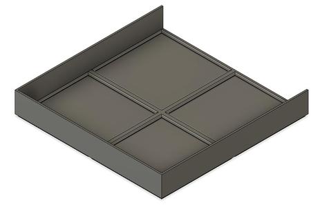 Gridfinity 2x2 Tray  with open side (23mm high) GF23-002D
