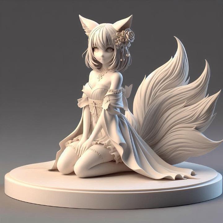 782 Fox Spirit Woman in Pu Song Ling Style, magic, creature, fantasy, wood, base, sword, sword, warrior, wild, cat, monster, fox, godzilla, fair, witch, werewolf, horror, beast, gothic, troll