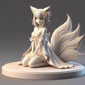 782 Fox Spirit Woman in Pu Song Ling Style, magic, creature, fantasy, wood, base, sword, sword, warrior, wild, cat, monster, fox, godzilla, fair, witch, werewolf, horror, beast, gothic, troll