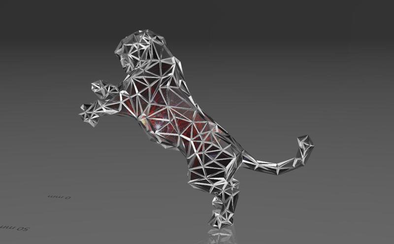 Tigers 001 - Low Voronoi Style - Single Spider Web - LowPoly - Perfect Design - Easy Print - Decor