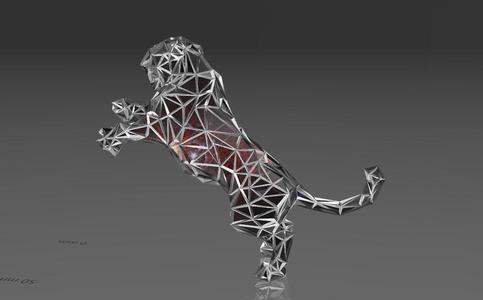 Tigers 001 - Low Voronoi Style - Single Spider Web - LowPoly - Perfect Design - Easy Print - Decor