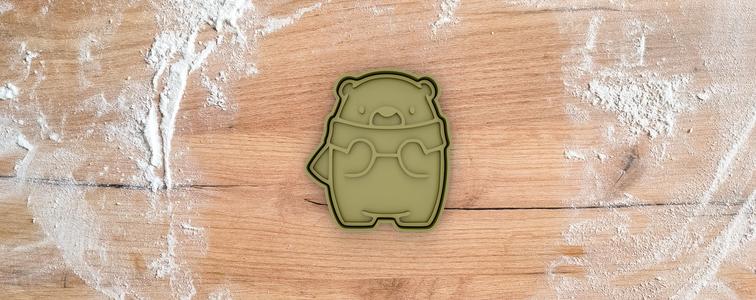 Scarf bear cookie cutter from cute bear collection