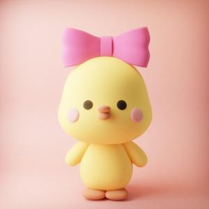 Cute duck with ribbon