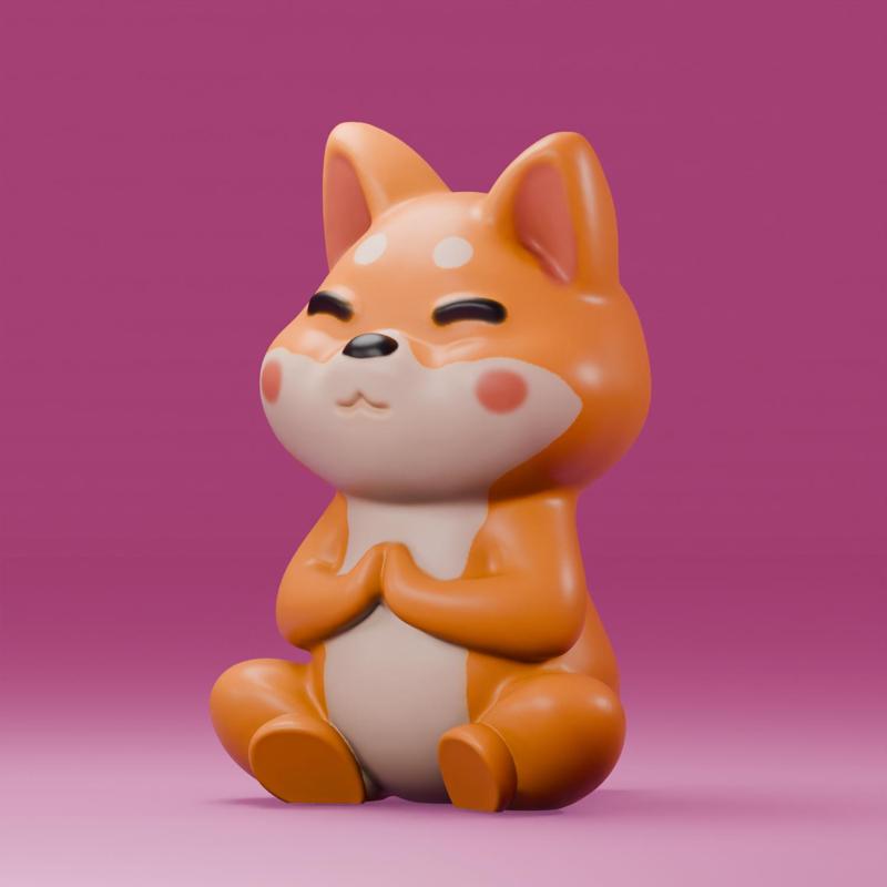 shiba inu dog meditating