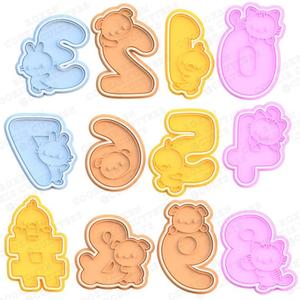 Cute animals numbers cookie cutter set of 12