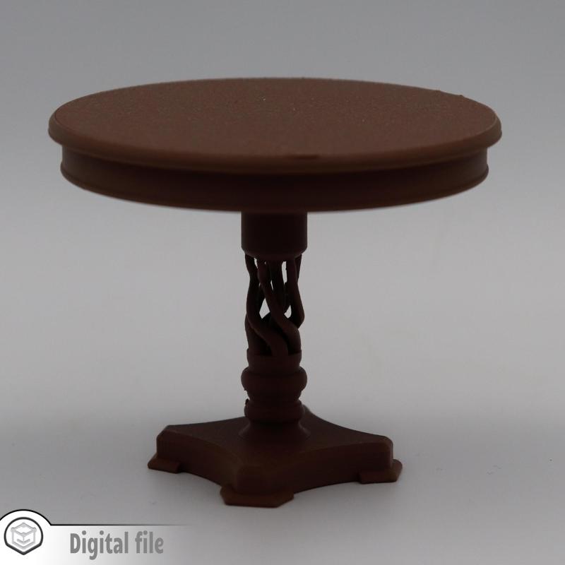 1:12 miniature Vintage Round Drum table Barley Twist