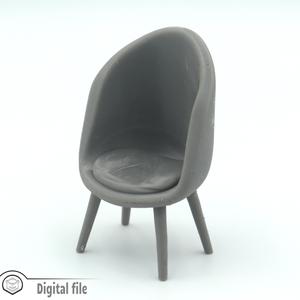 1:12 miniature Oval living room chair
