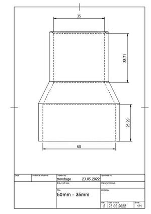 50mm to 35mm vacuum adapter