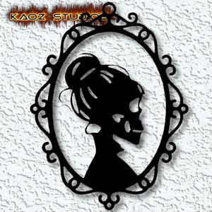 Gothic skeleton woman wall art halloween wall decor 2d art