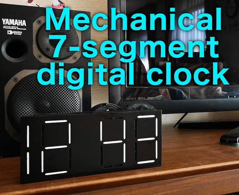 Mechanical 7-segment digital clock