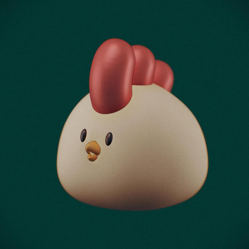 Super cute fat chicken